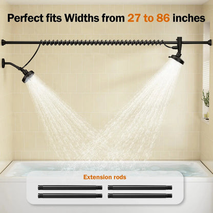 Dual High Pressure Shower Head with Adjustable Slider comfydesigners