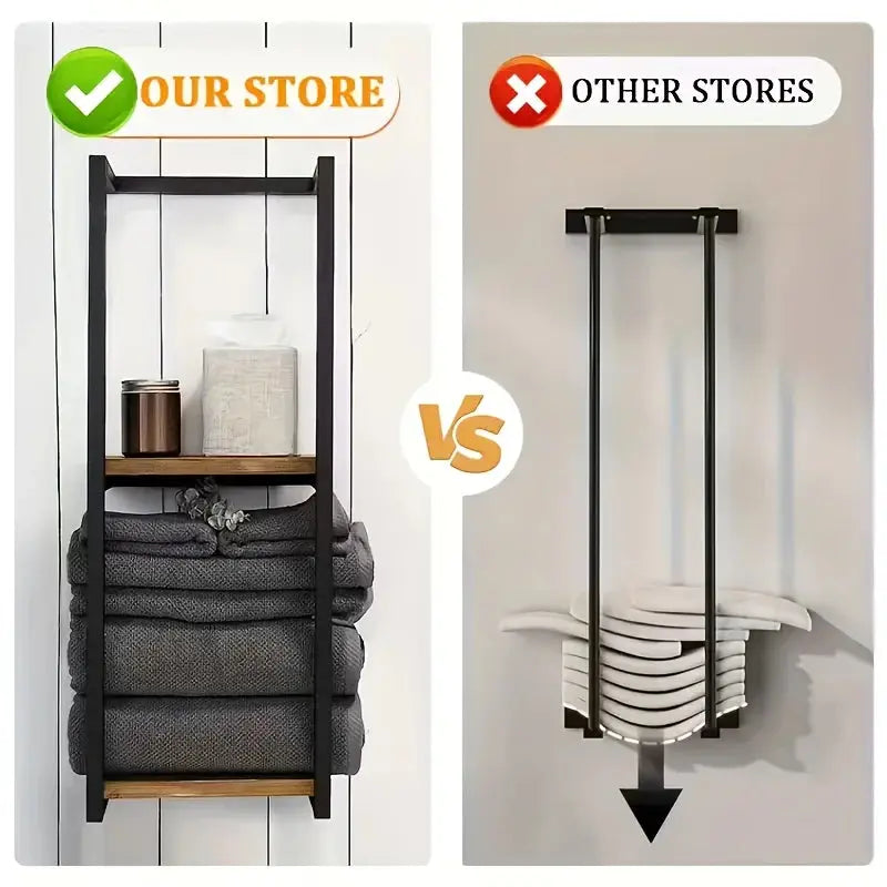 2-layer Carbon Steel Wall-Mounted Towel Rack comfydesigners