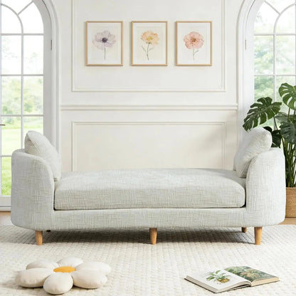 Oversized Tufted Chaise Lounge with Pillows comfydesigners