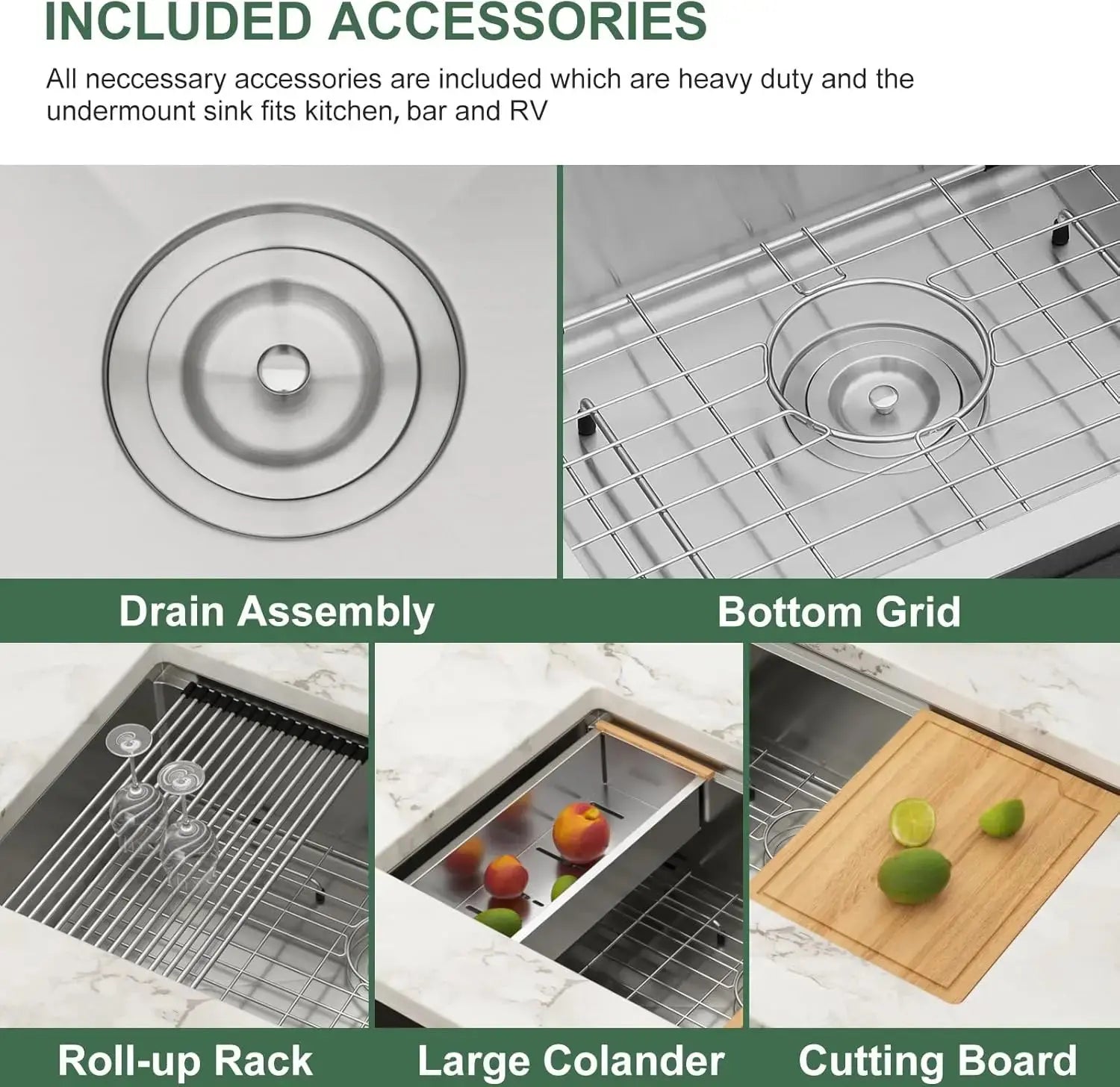 30" Undermount Kitchen Sink | Stainless Steel Workstation with Cutting Board comfydesigners
