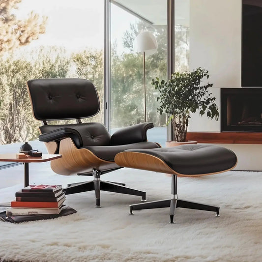 Leather Ergonomic Chaise Lounge with Ottoman comfydesigners