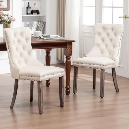 Velvet Dining Chairs, Upholstered with Deep Button Tuffed Back comfydesigners