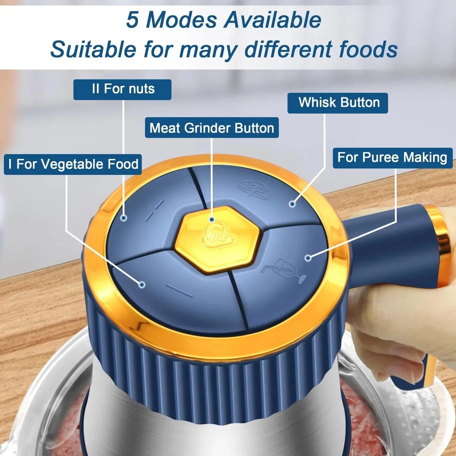 5L Electric Meat Grinder, Vegetable Slicer, Chopper comfydesigners