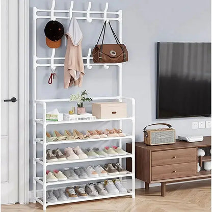 Hats. Coats. Shoes. All in One Place. — 5-Layer Multifunctional Rack with 8 Double Hooks comfydesigners