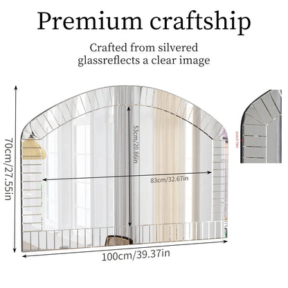 Silver Arched Venetian Beveled Wall Mirror comfydesigners