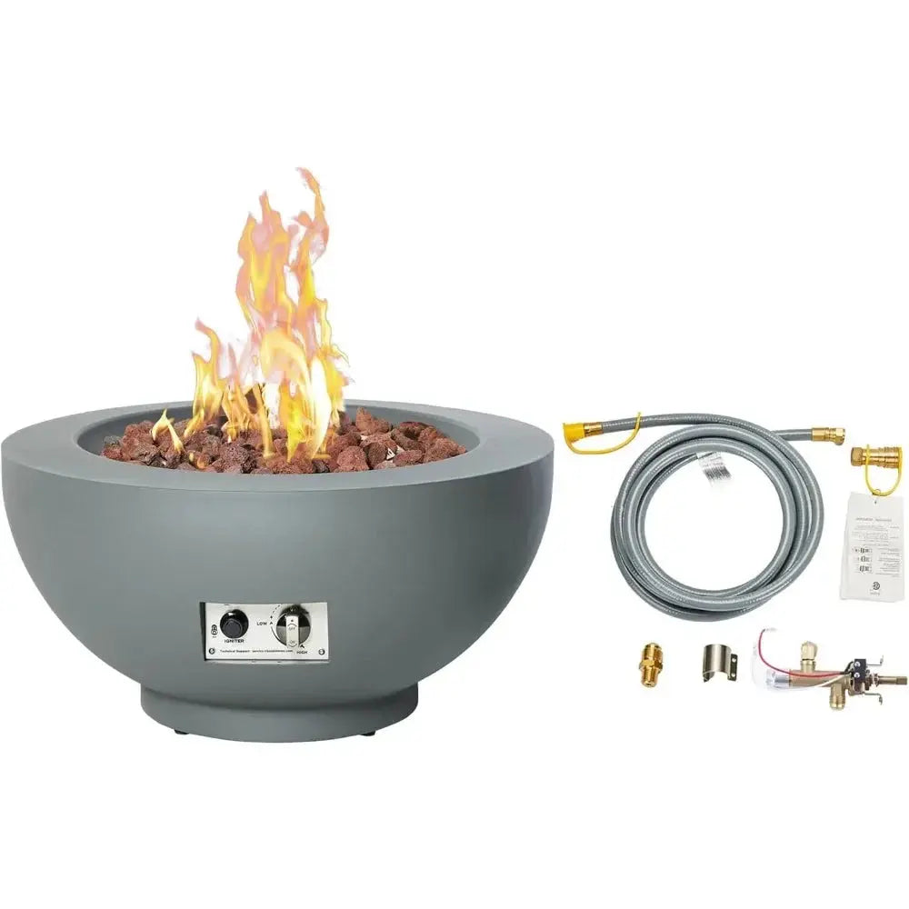 Push a Button. Start the Party. — 28" Propane Fire Pit Table, 58,000 BTU with Convertible Lid comfydesigners