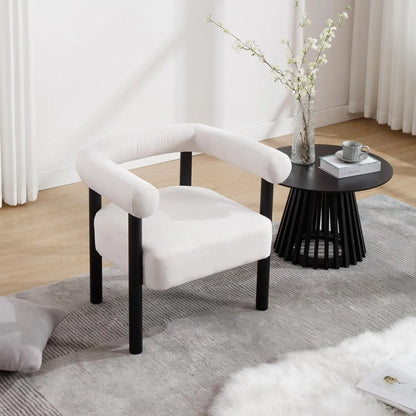 Mid-Century Barrel Accent Chair — Linen