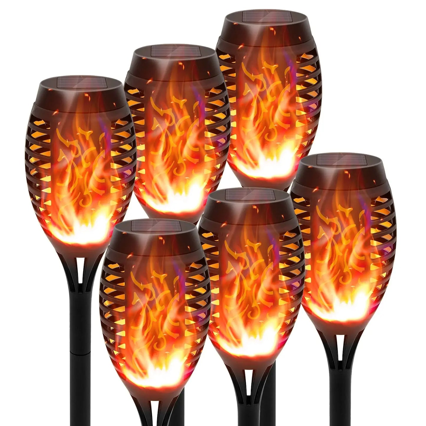 Light Up the Night, Naturally — Solar Flickering Flame Torch Pathway Lights, Sets of 4, 6, 8 & 12 comfydesigners