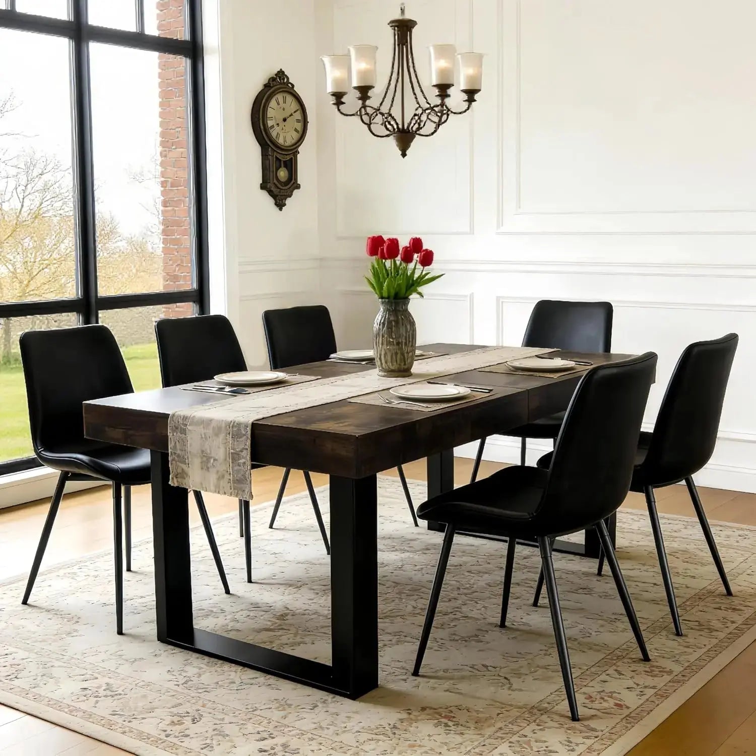 Extendable Wood Dining Table Set comfydesigners
