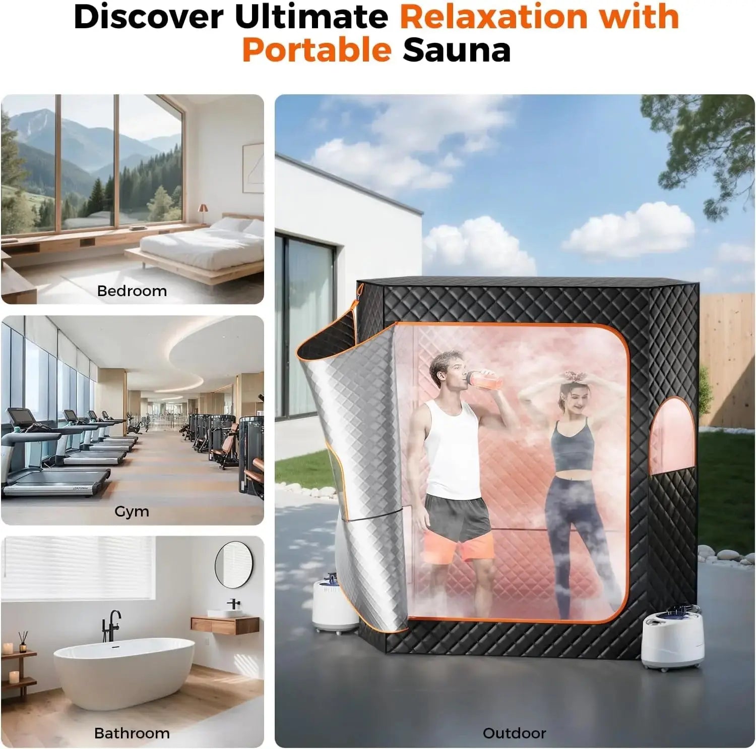 2-Person Portable Steam Sauna Tent with Dual Steamer comfydesigners