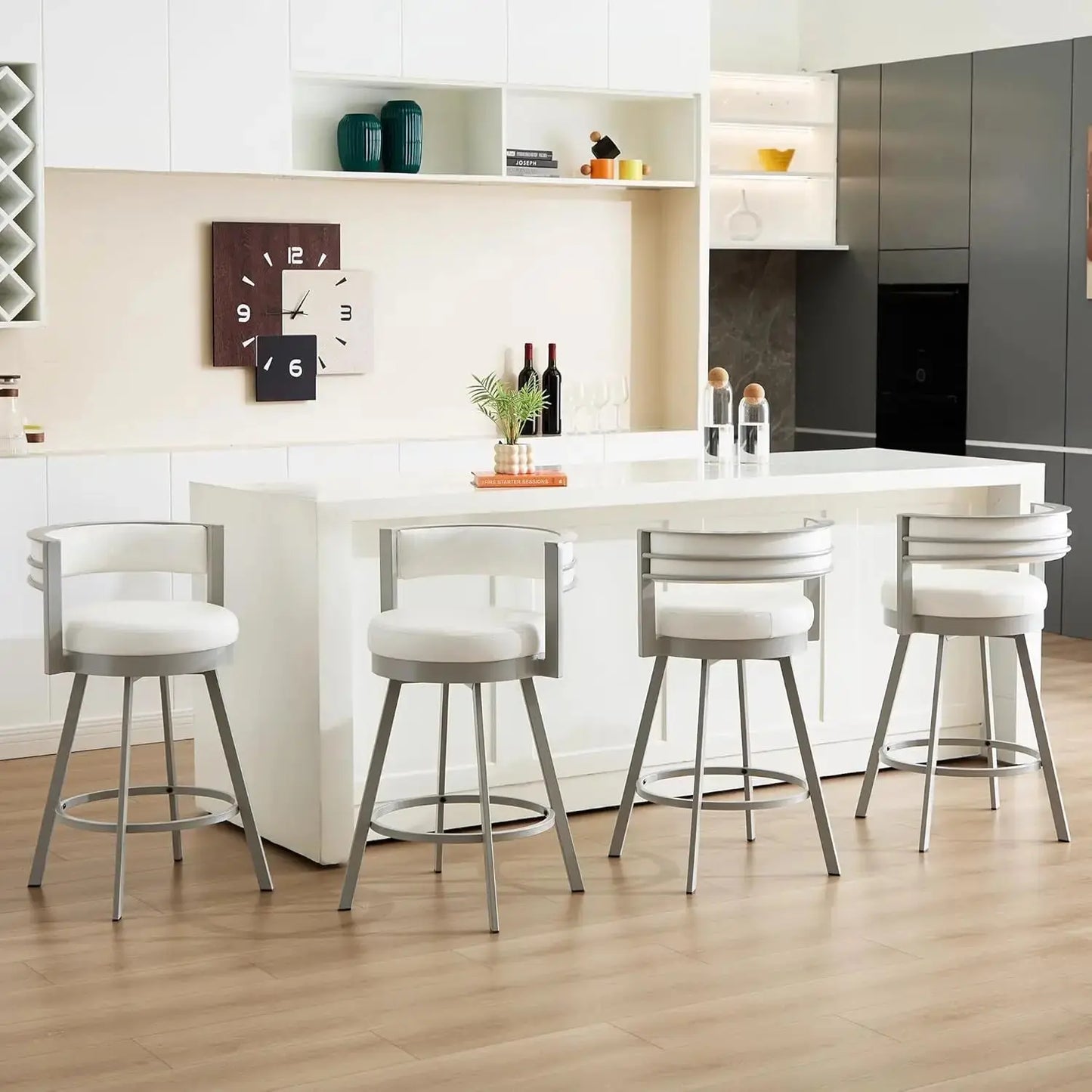 Counter Height Swivel Bar Stools, Set of 4 comfydesigners