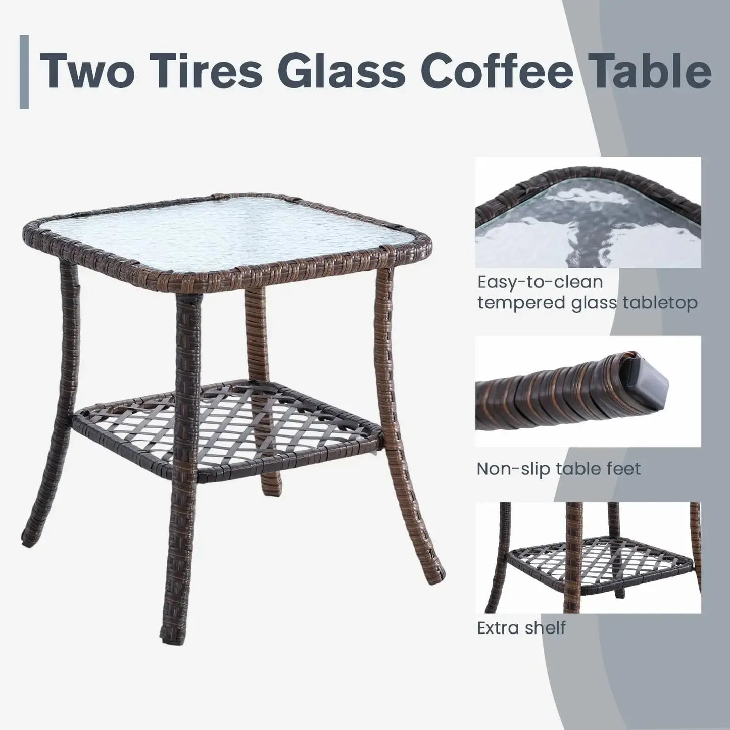 3-Piece All-Weather Wicker Patio Bistro Set | Swivel Glider Chairs comfydesigners