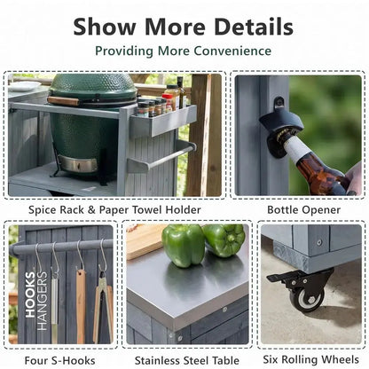 Outdoor Kitchen Island with Griddle/Grill Storage comfydesigners