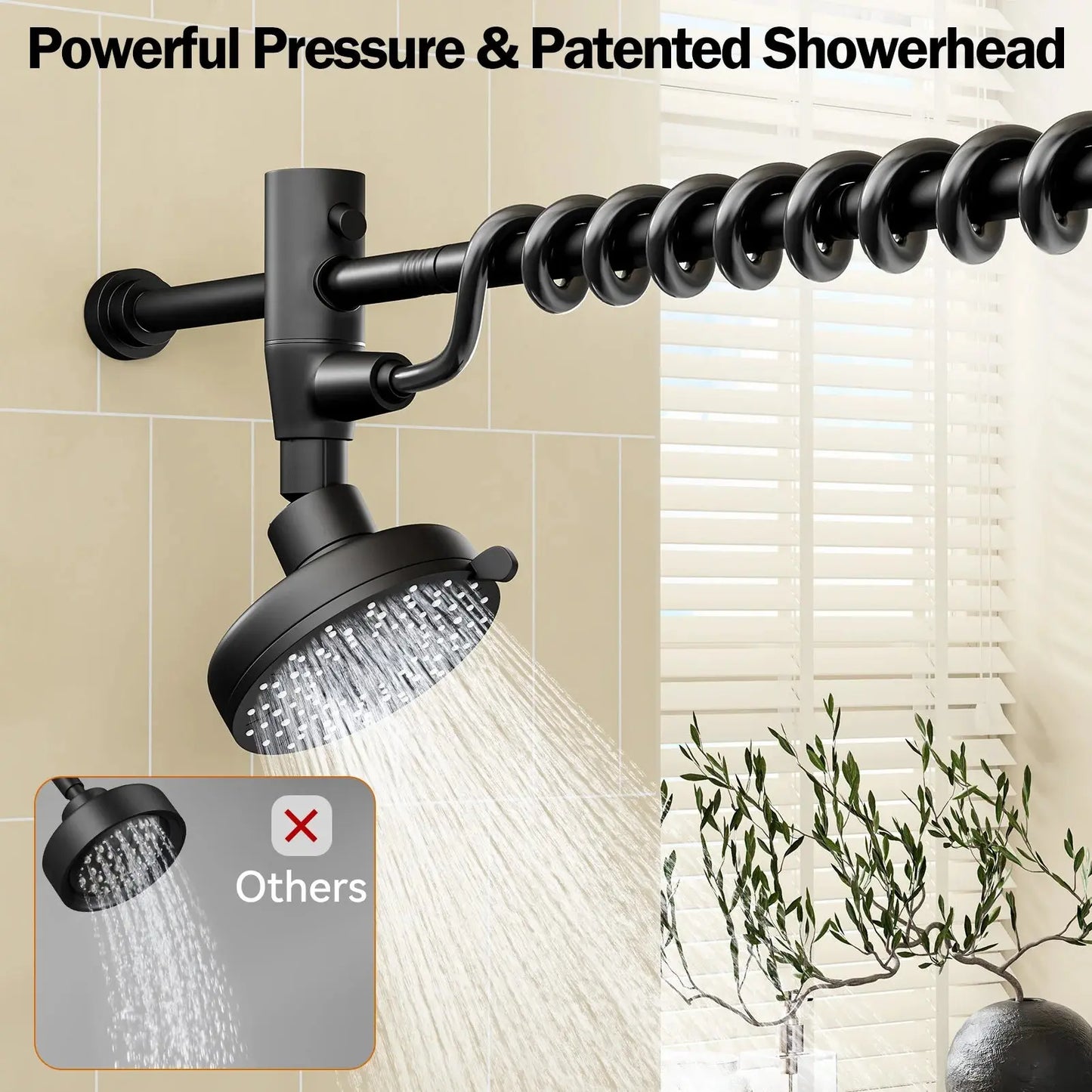 Dual High Pressure Shower Head with Adjustable Slider comfydesigners