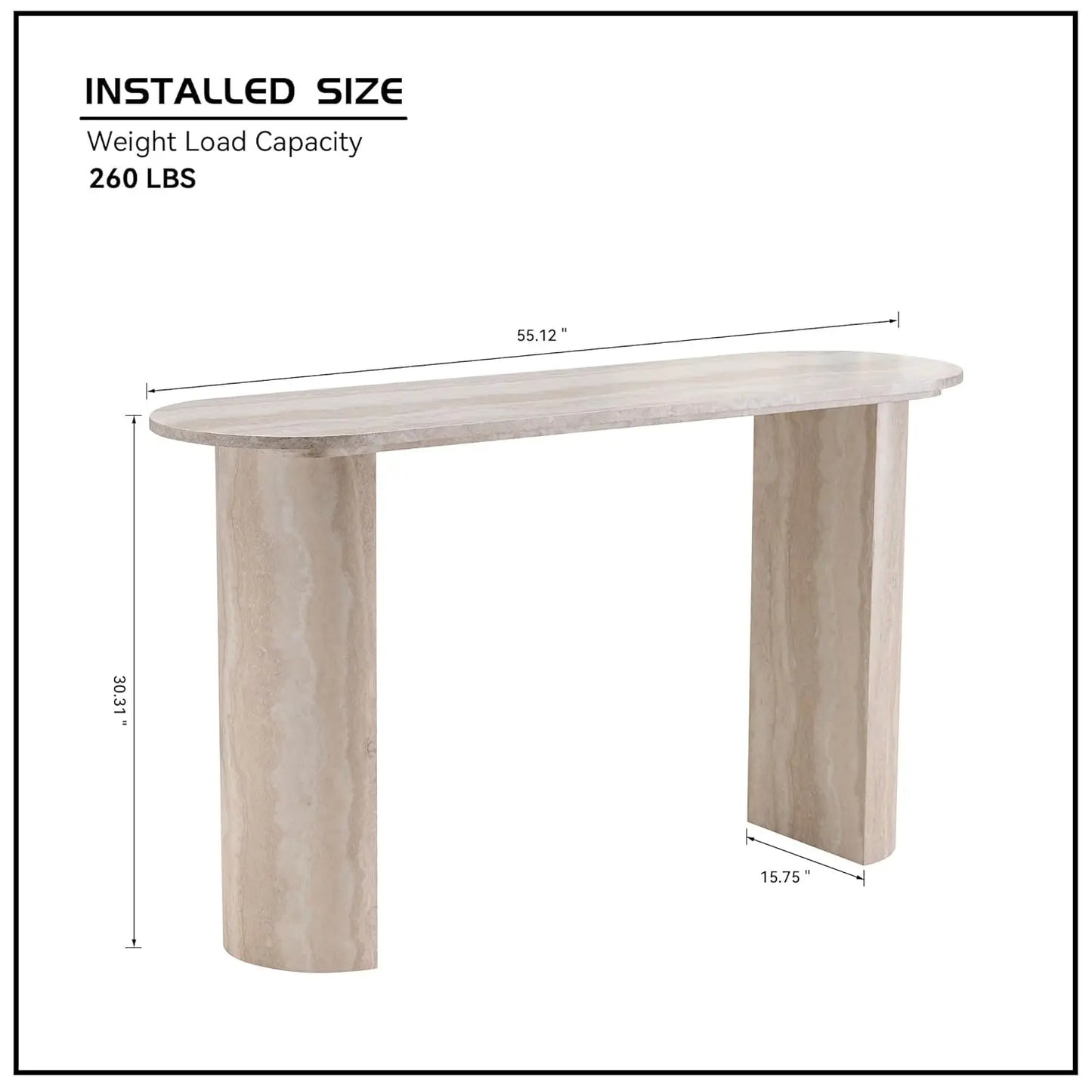 Curved Marble Console Table — 55"