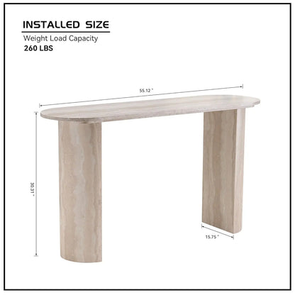 Curved Marble Console Table — 55"