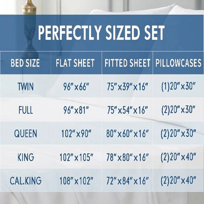 Cooling Bamboo Bed Sheet Set — 300TC Silky Soft, Breathable & Wrinkle-Free comfydesigners