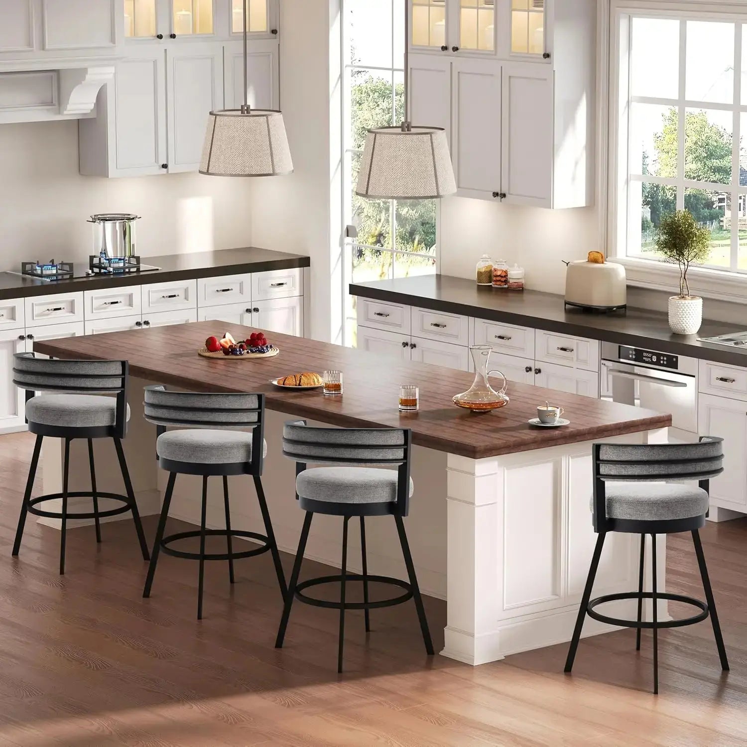 Counter Height Swivel Bar Stools, Set of 4 comfydesigners