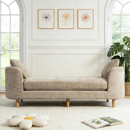 Oversized Tufted Chaise Lounge with Pillows comfydesigners