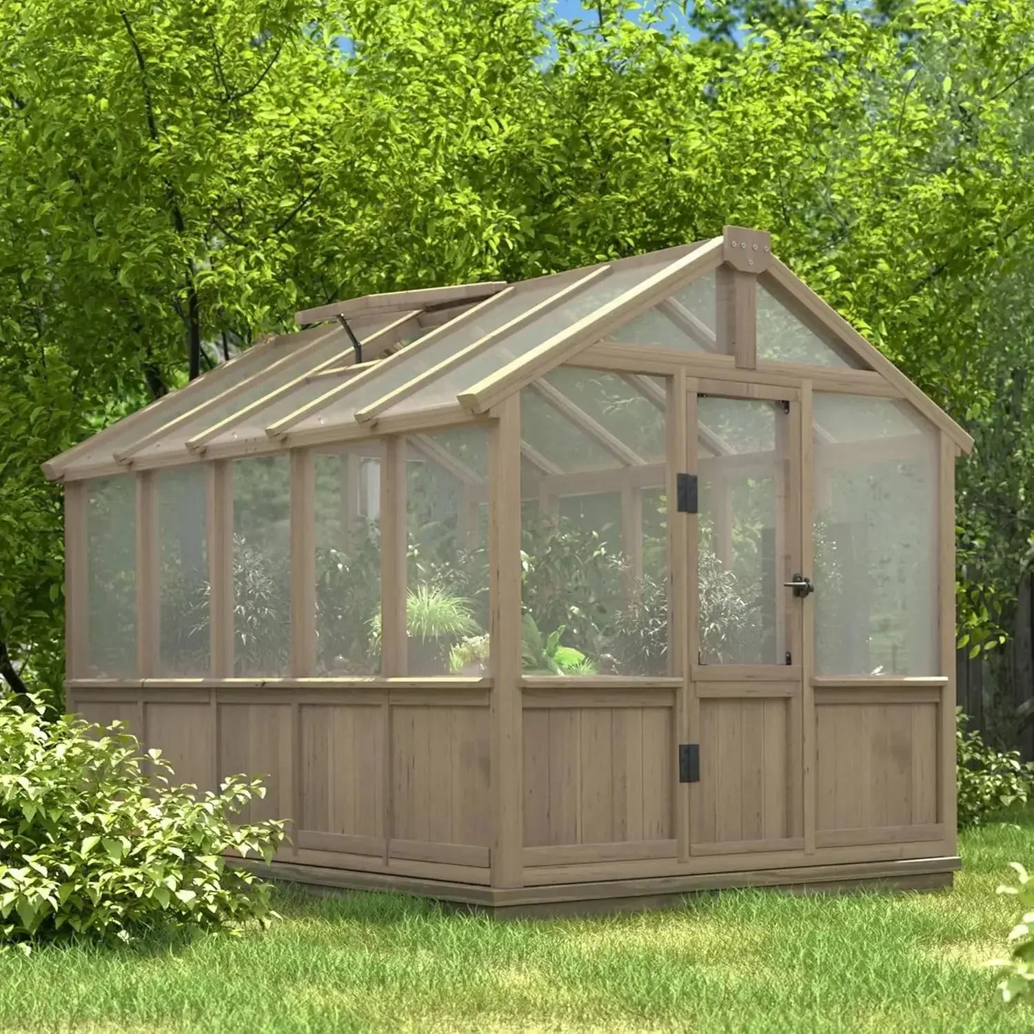 6x10 FT Outdoor Wooden Greenhouse with Lockable Door comfydesigners