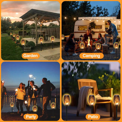 Light Up the Night, Naturally — Solar Flickering Flame Torch Pathway Lights, Sets of 4, 6, 8 & 12 comfydesigners