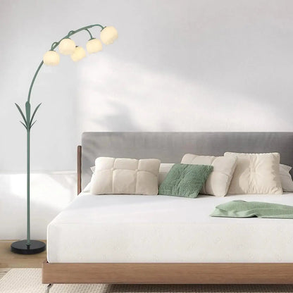Arc LED Floor Lamp with Flower Design comfydesigners