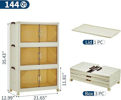 Stack It. Access It. Fold It Away. — Large Capacity Stackable Collapsible Storage Bins, 3 to 5 Tiers comfydesigners