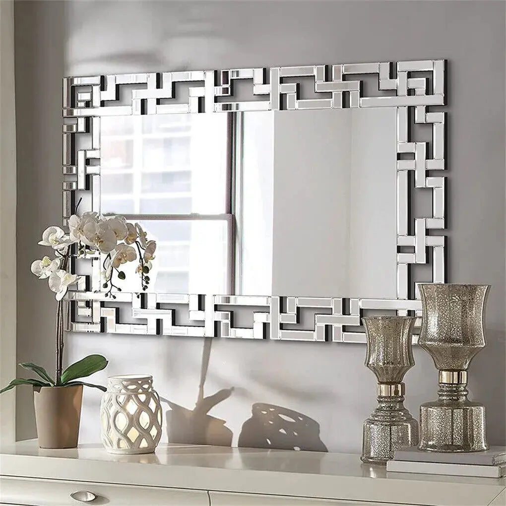 Silver Venetian Beveled Rectangle Wall Mirror comfydesigners
