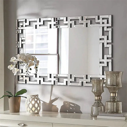 Silver Venetian Beveled Rectangle Wall Mirror comfydesigners