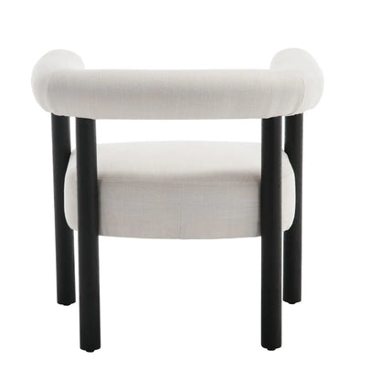 Mid-Century Barrel Accent Chair — Linen