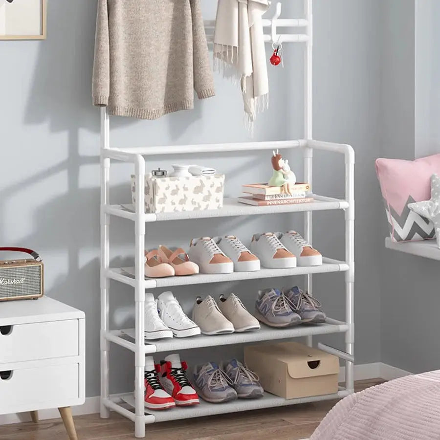Hats. Coats. Shoes. All in One Place. — 5-Layer Multifunctional Rack with 8 Double Hooks comfydesigners