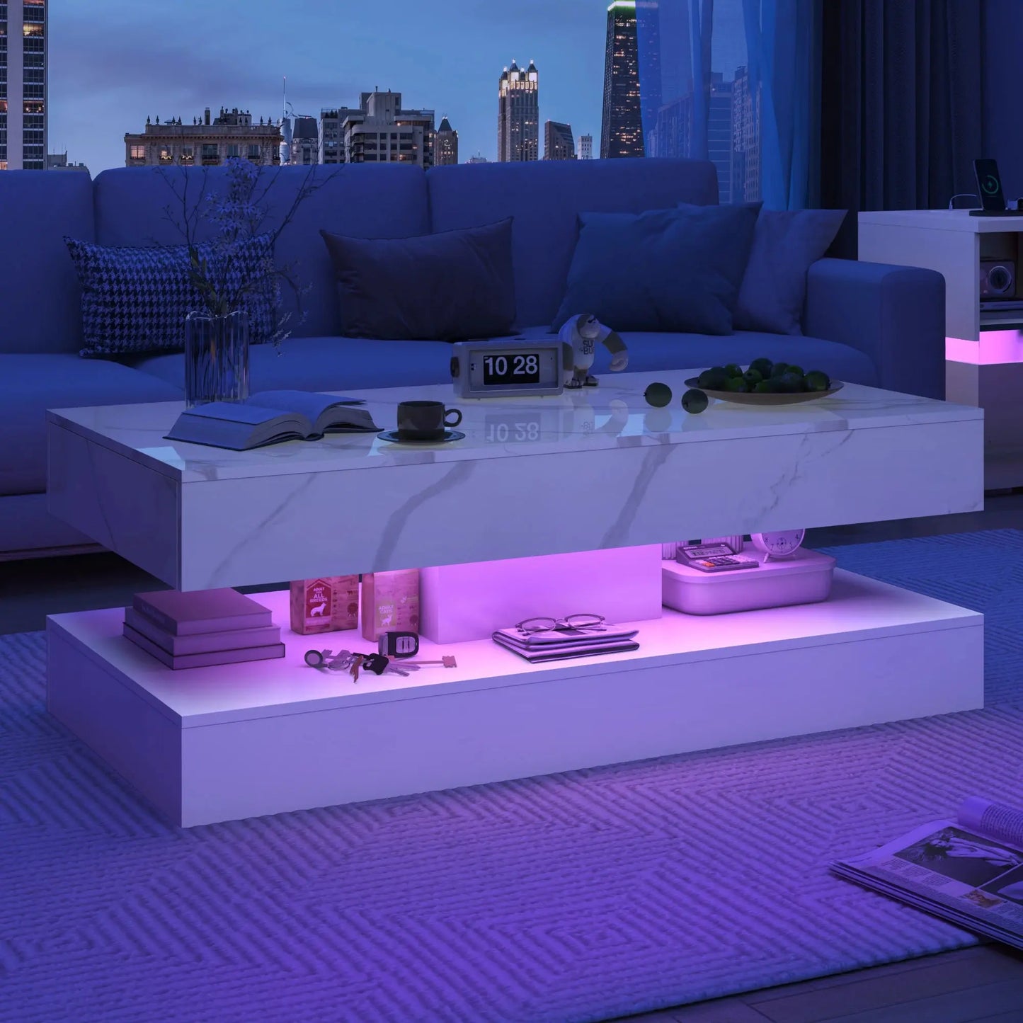 Stylish Coffee Table with LED lights comfydesigners