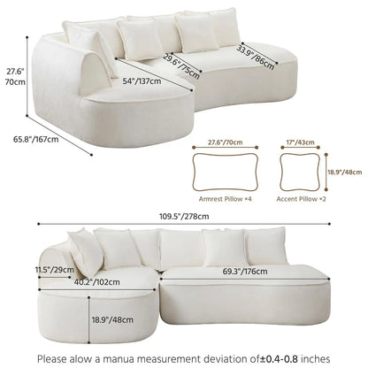 Oversized L-Shaped Boneless Sectional Sofa