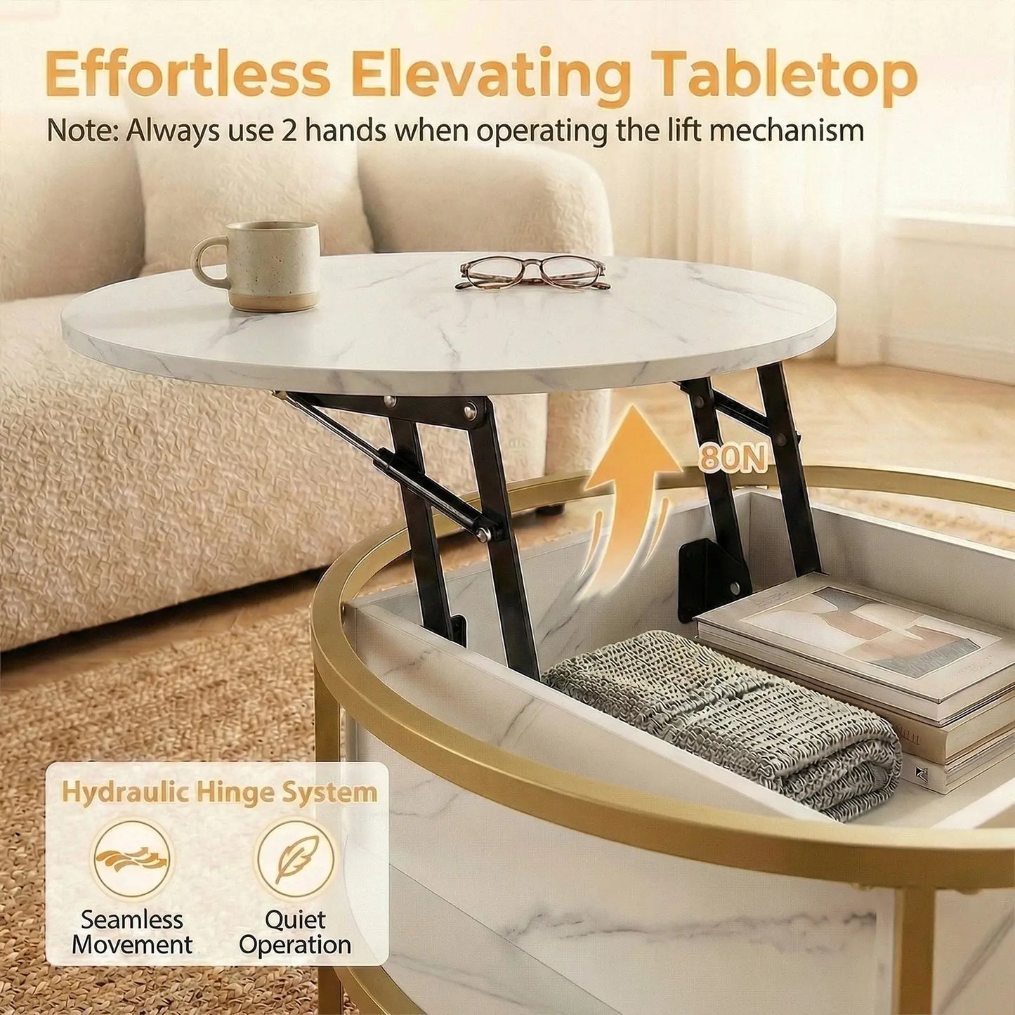 Lift Top Coffee Table w/ Hidden Compartment comfydesigners