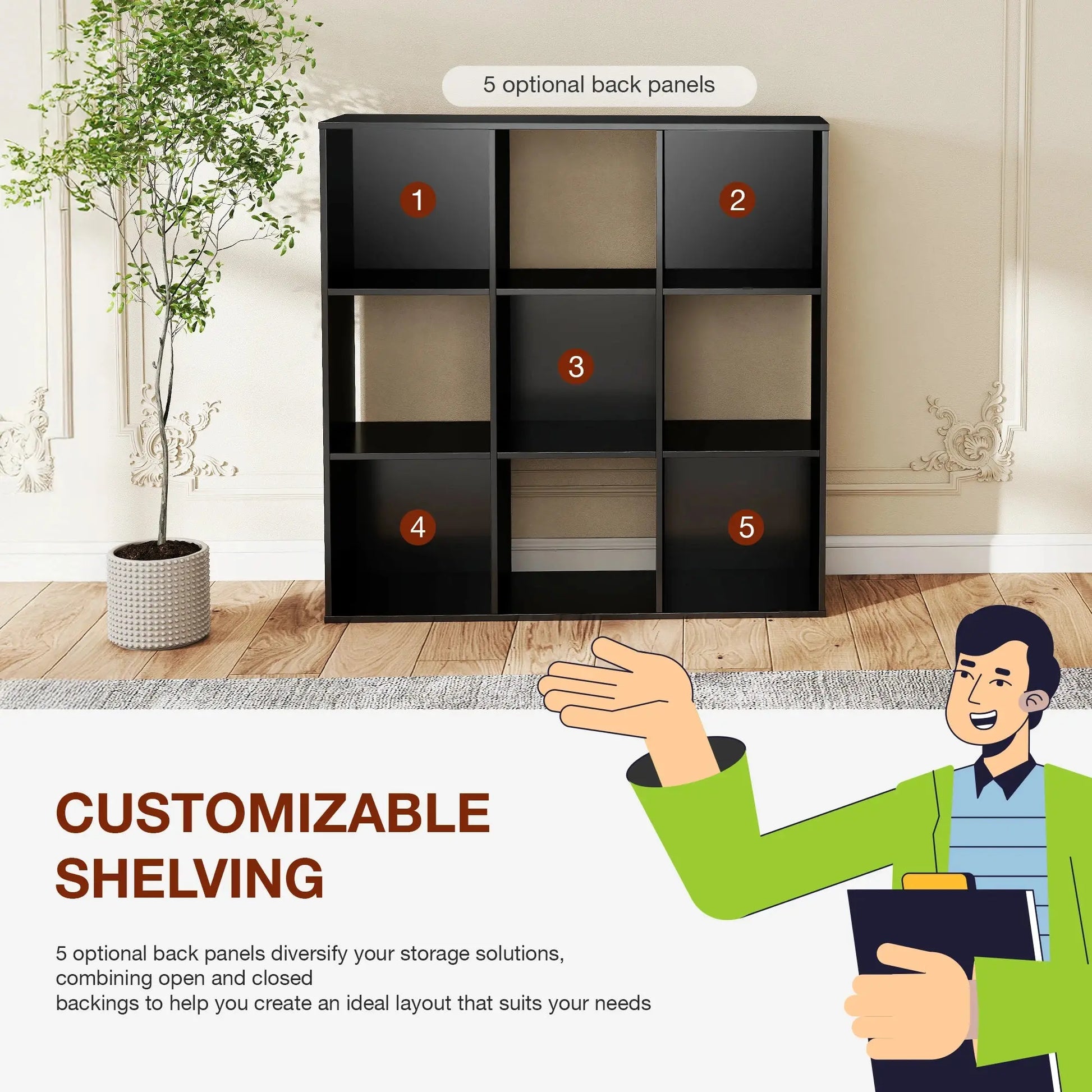 One Shelf. Every Room. Endless Possibilities. — Modular Cube Storage Organizer, 6, 8 & 9-Cube Configurations comfydesigners