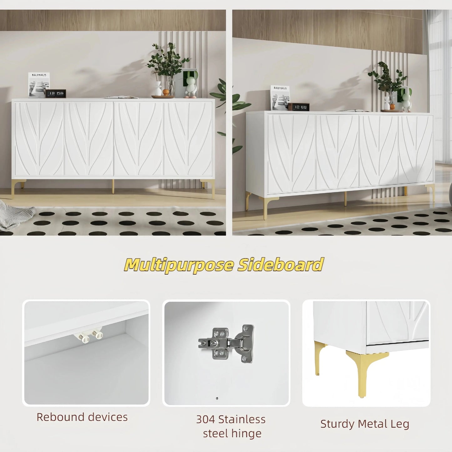Press-to-Open Design Buffet Cabinet comfydesigners