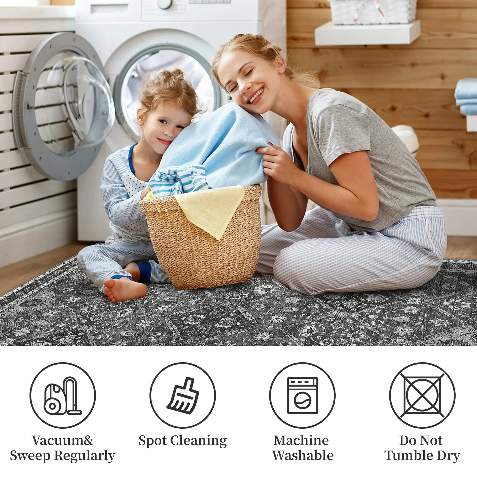 Washable, Non-Slip, Stain & Water Resistant Moroccan Rug comfydesigners