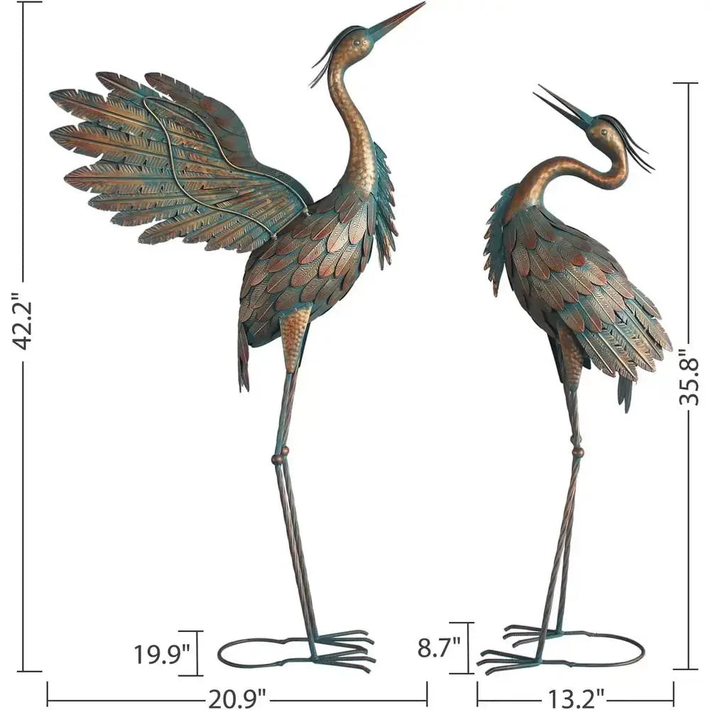 Standing Metal Heron Garden/Outdoor Decorations comfydesigners
