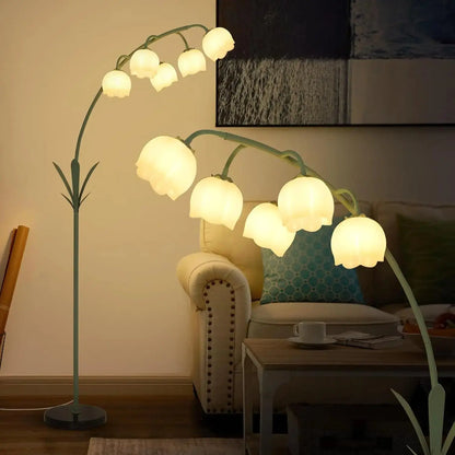 Arc LED Floor Lamp with Flower Design comfydesigners