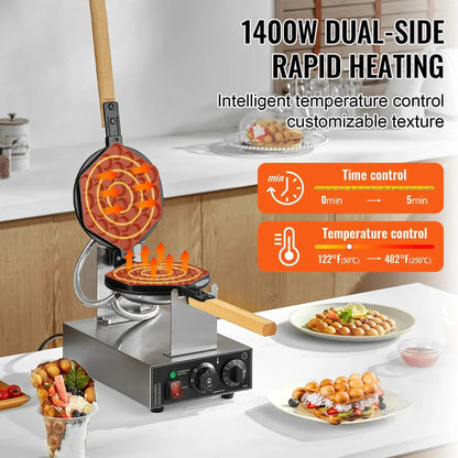 Bubble Waffle Maker 1400W – Crispy, Fluffy & Totally Irresistible comfydesigners