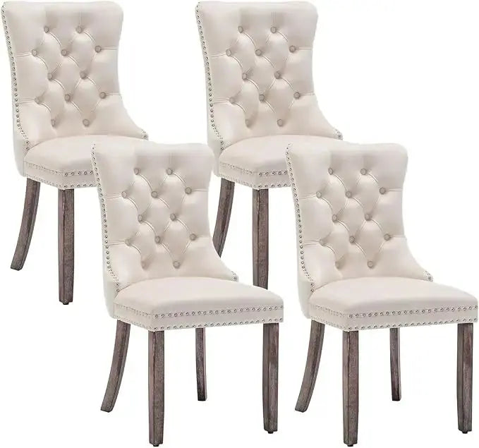 Velvet Dining Chairs, Upholstered with Deep Button Tuffed Back comfydesigners