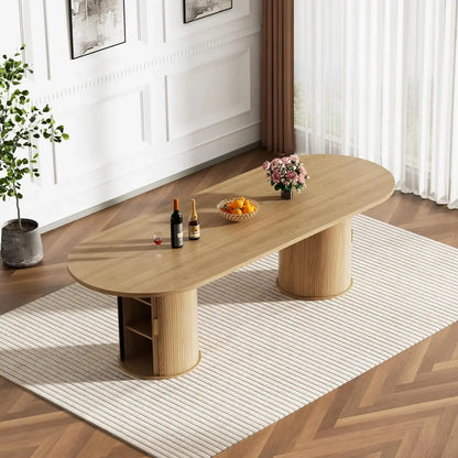 Wooden Extendable Dining Table Set of 8 comfydesigners