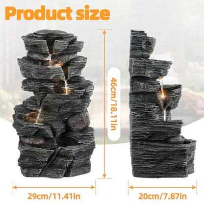 Bring the Waterfall Home — Multi-Tier Cascading Rock Fountain with Warm LED Lights comfydesigners