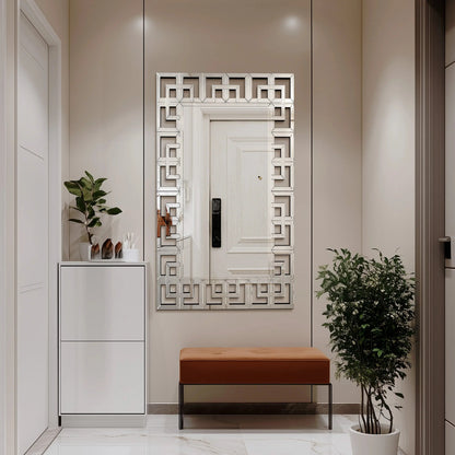 Silver Venetian Beveled Rectangle Wall Mirror comfydesigners