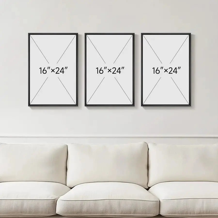 Set of 3 Neutral Abstract Canvas Prints comfydesigners