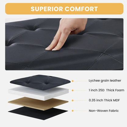 The Cleverest Seat in the Room — 30" Collapsible Leather Storage Ottoman & Footstool comfydesigners
