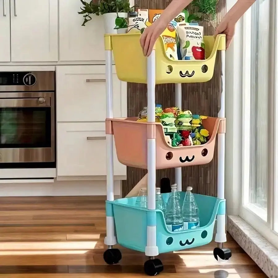 Layered Multifunctional Cute Face Storage Rack comfydesigners