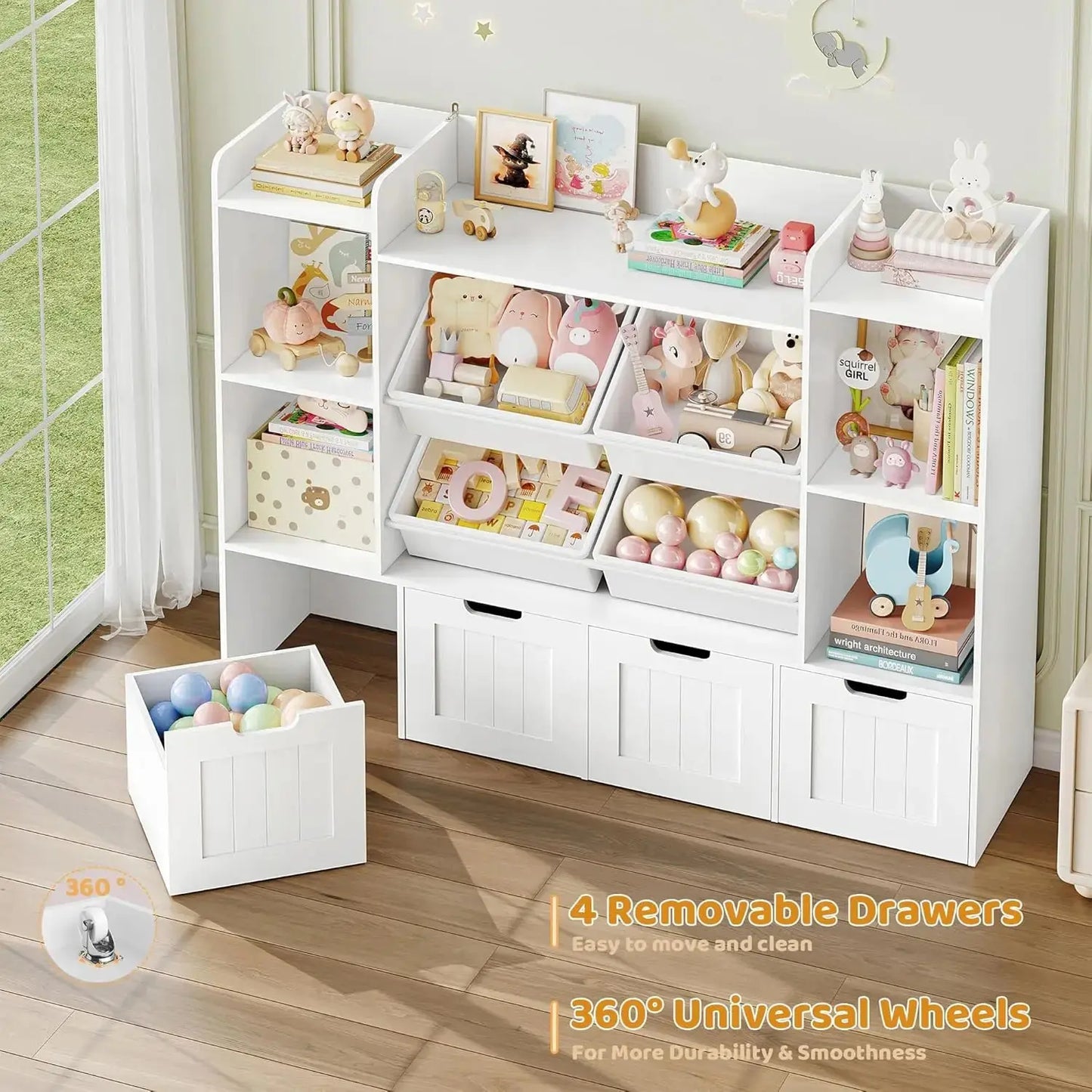 Where Every Toy Has a Happy Home — 4-in-1 Kids Toy Organizer with Drawers, Bins, Cubbies & Shelves comfydesigners
