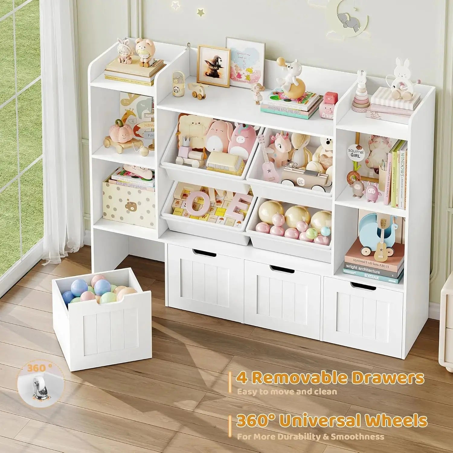 Where Every Toy Has a Happy Home — 4-in-1 Kids Toy Organizer with Drawers, Bins, Cubbies & Shelves comfydesigners