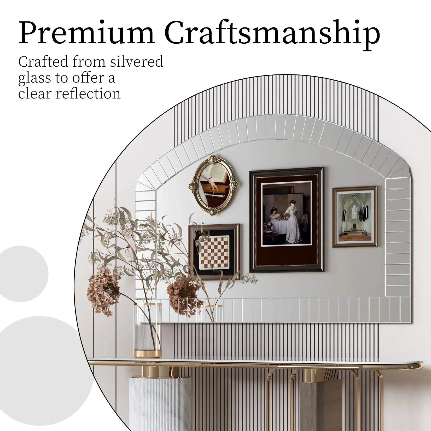 Silver Arched Venetian Beveled Wall Mirror comfydesigners